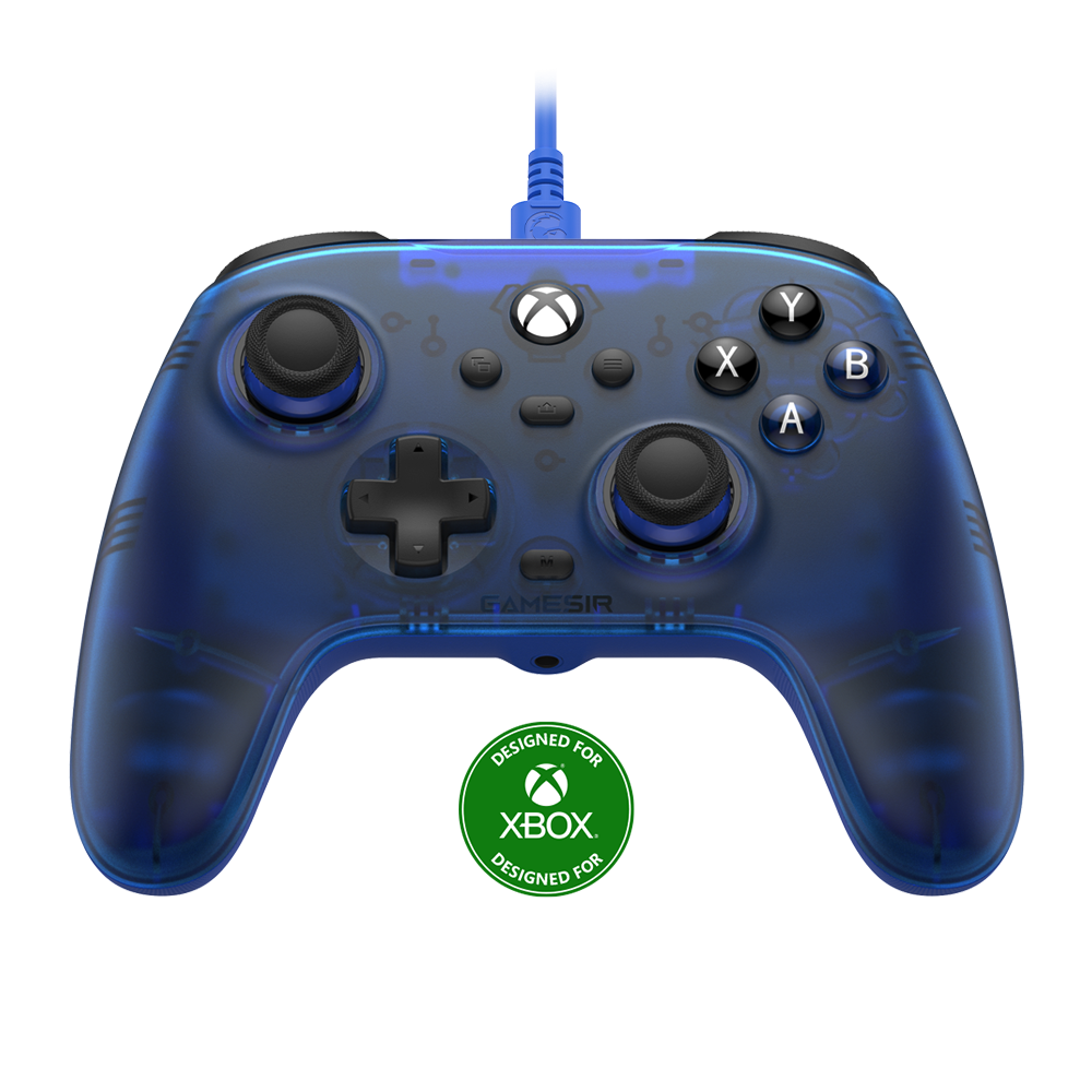 GameSir T7 Xbox Wired Controller in white with Hall Effect sticks and triggers for precise control, immersive gaming experience.