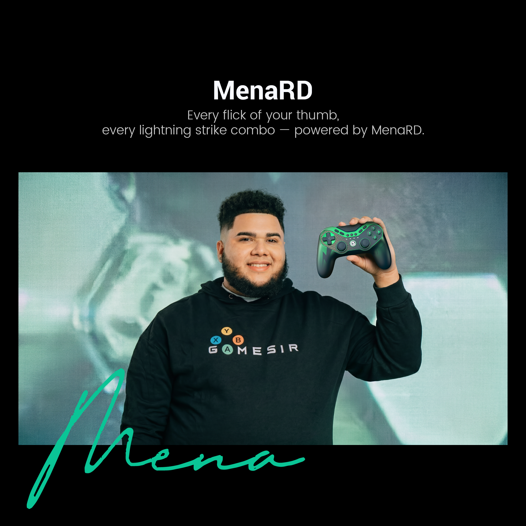 The image features professional esports athlete Saul Leonardo 