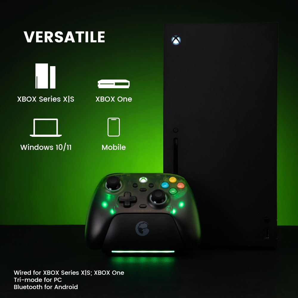 Multi-Platform ConnectivityConsole Ready: Reliable wired connection for Xbox Series X|S and Xbox One.Pro PC Gaming: Tri-mode connectivity options tailored for peak PC performance.Mobile Freedom: Seamless Bluetooth support for Android gaming on the go.One for All: Effortlessly switch between your console, PC, and mobile devices.