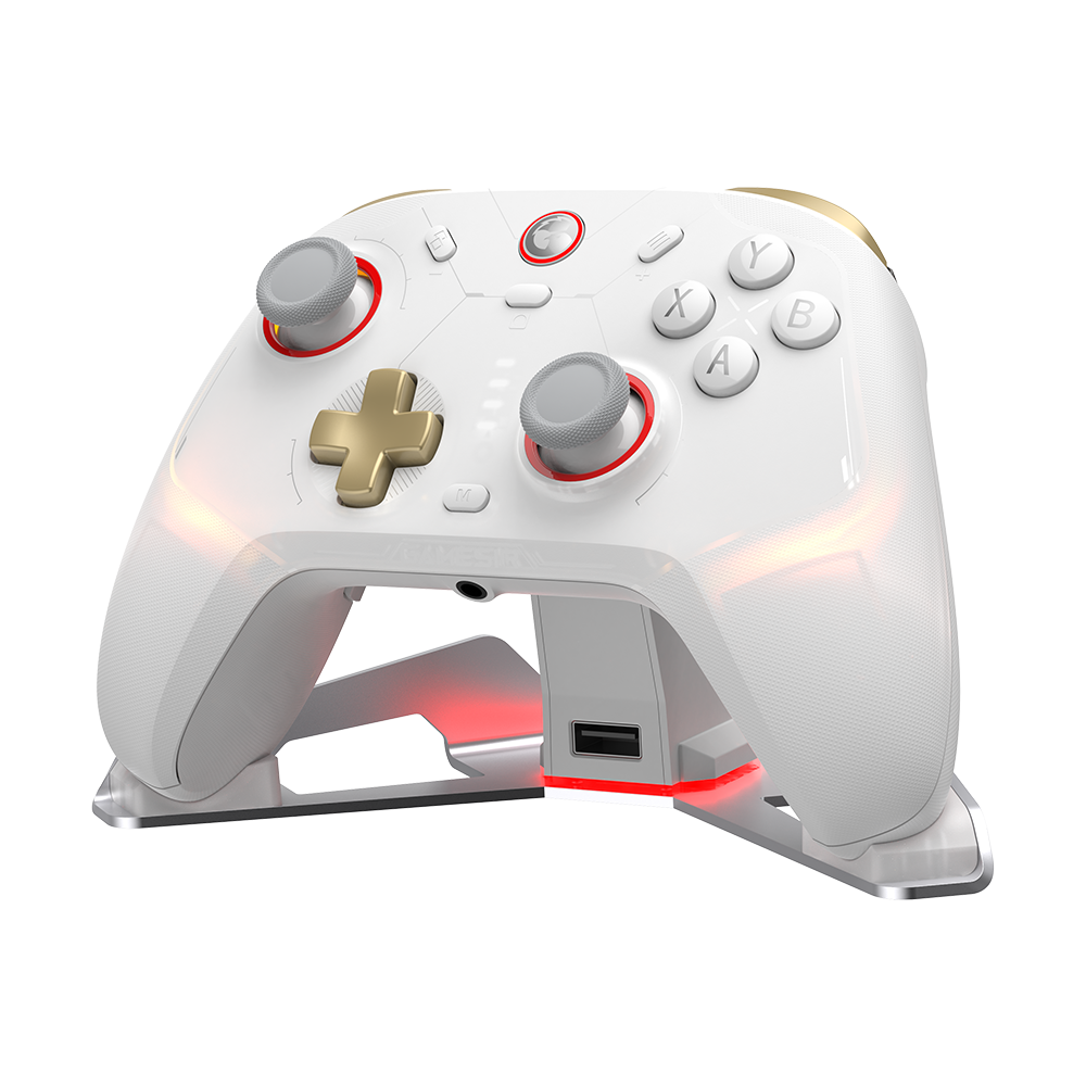 GameSir Cyclone 2 Multiplatform Controller - Phantom White with RGB lighting and precision controls.