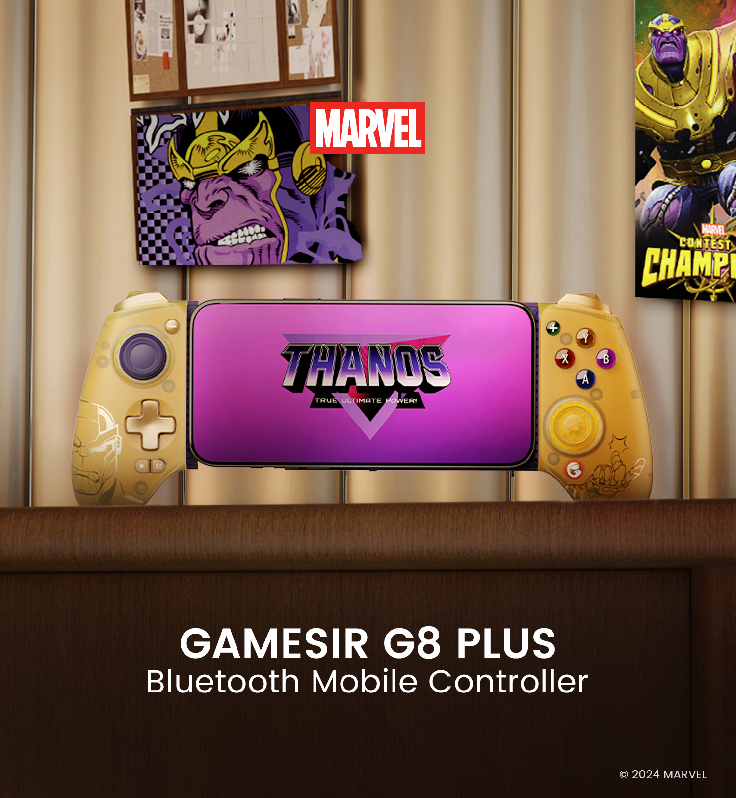 GameSir G8 Plus Bluetooth mobile controller for Switch, iOS, Android, tablets, and PC, special Thanos edition, officially licensed by Marvel