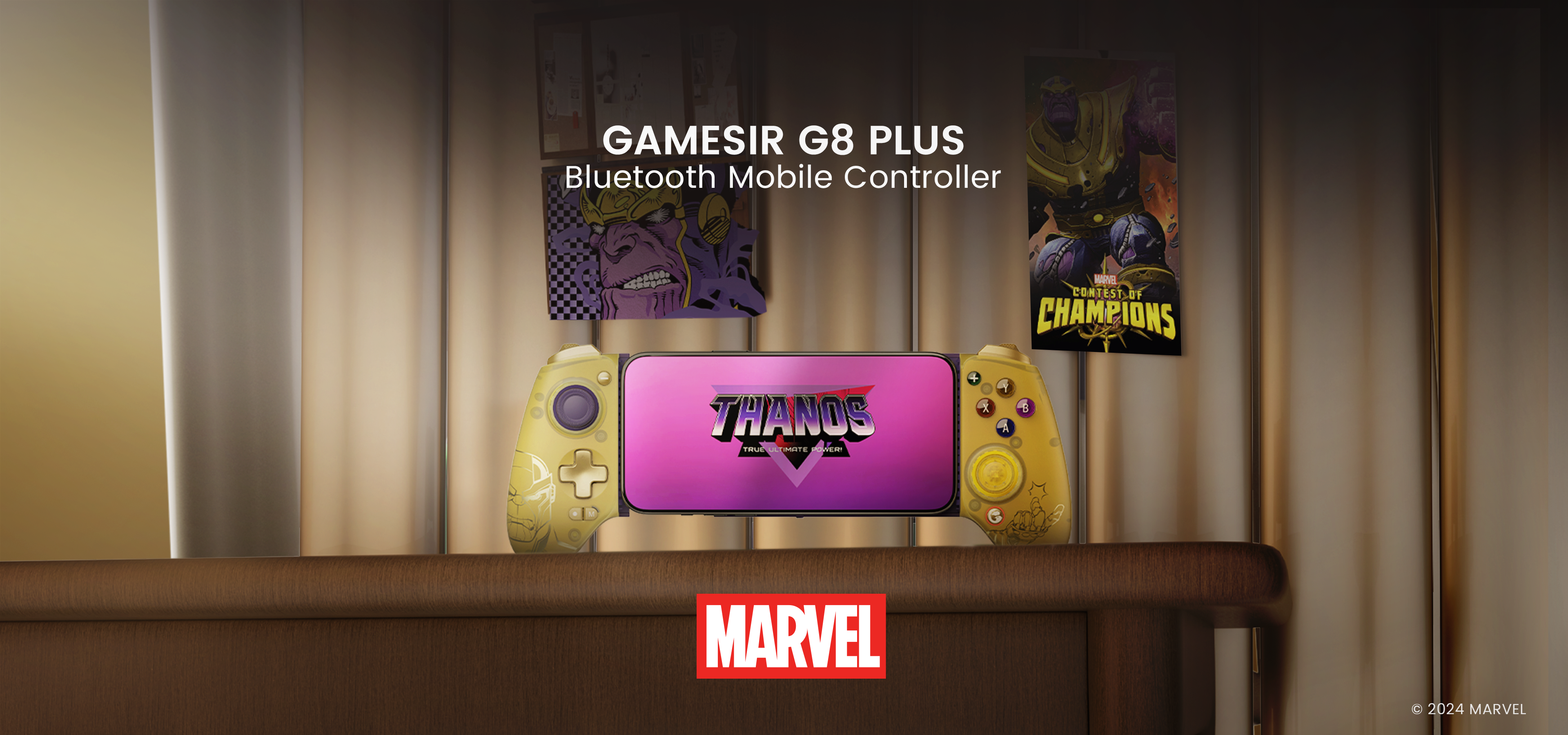 GameSir G8 Plus Bluetooth mobile controller for Switch, iOS, Android, tablets, and PC, special Thanos edition, officially licensed by Marvel