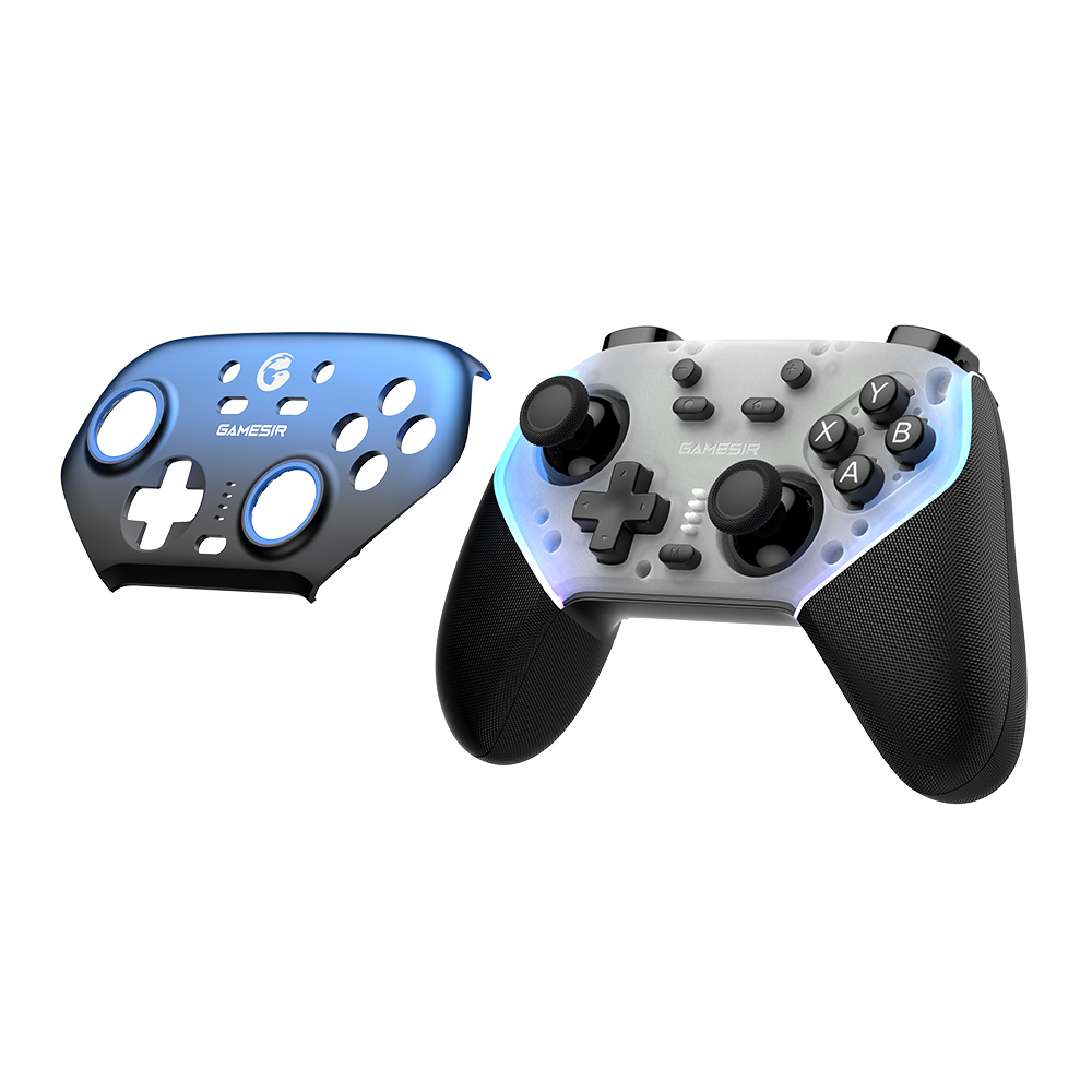 Gamesir Super Nova multiplatform game controller with illuminated buttons.