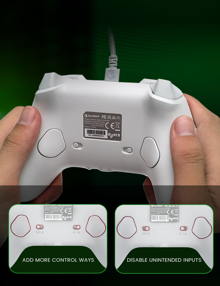 Features two quick-latch back buttons for easy toggling, instantly enable or disable them for tailored gameplay