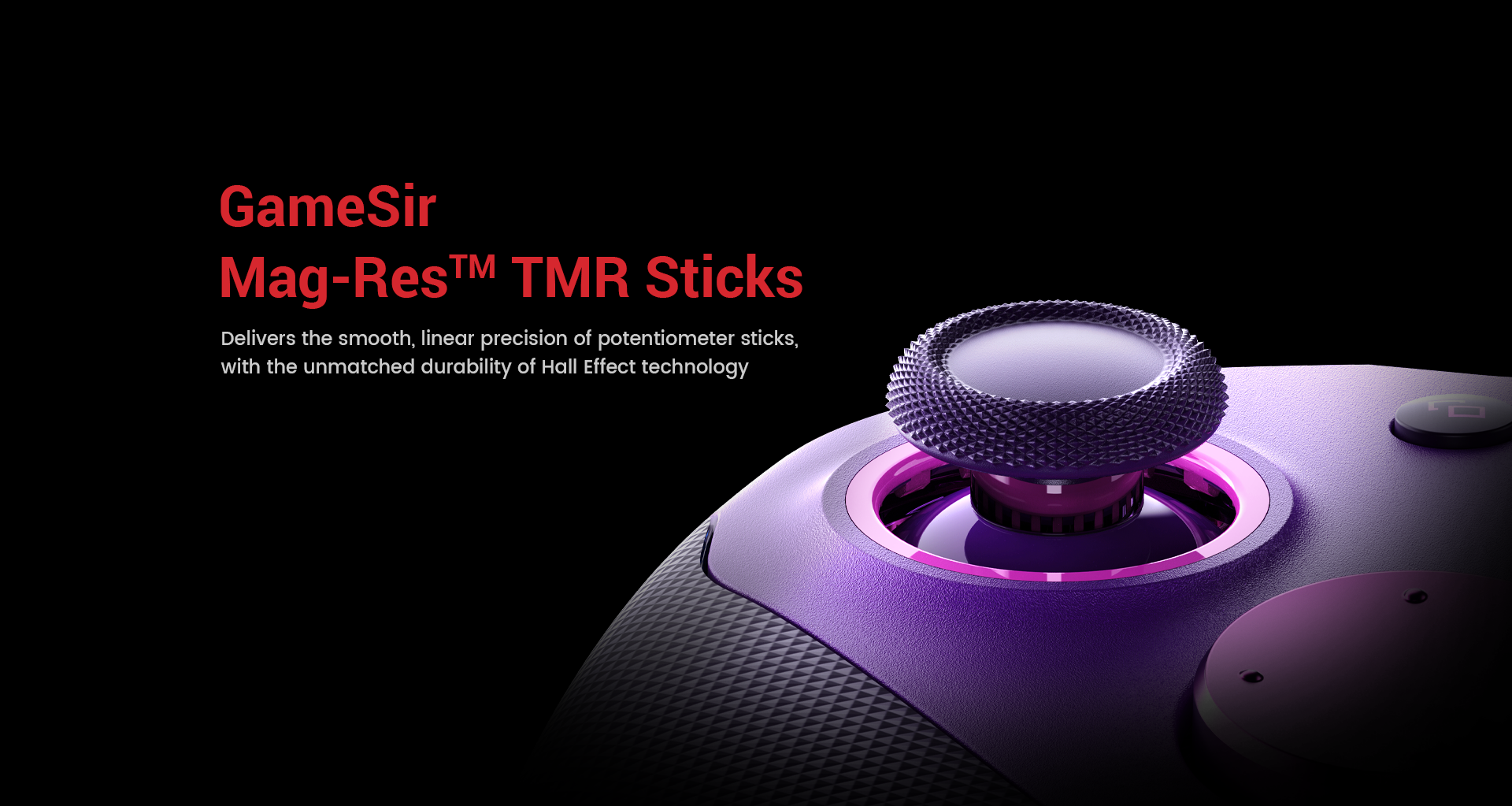 GameSir G7 Pro Mag-Res™ TMR Sticks combine potentiometer-like precision with Hall Effect durability.