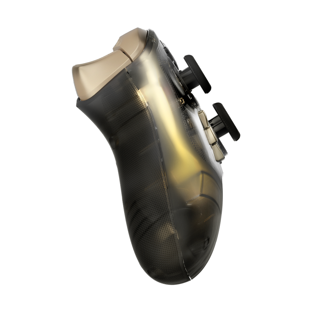 GameSir Kaleid Flux Xbox Wired Controller with transparent body and customizable LED lights.