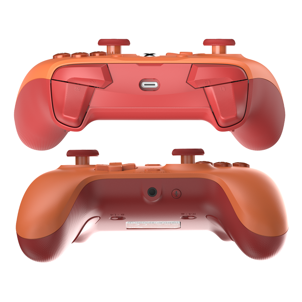 GameSir G7 SE Xbox Wired Controller in vibrant orange, featuring anti-drift Hall Effect sticks and a magnetic paint-friendly faceplate.