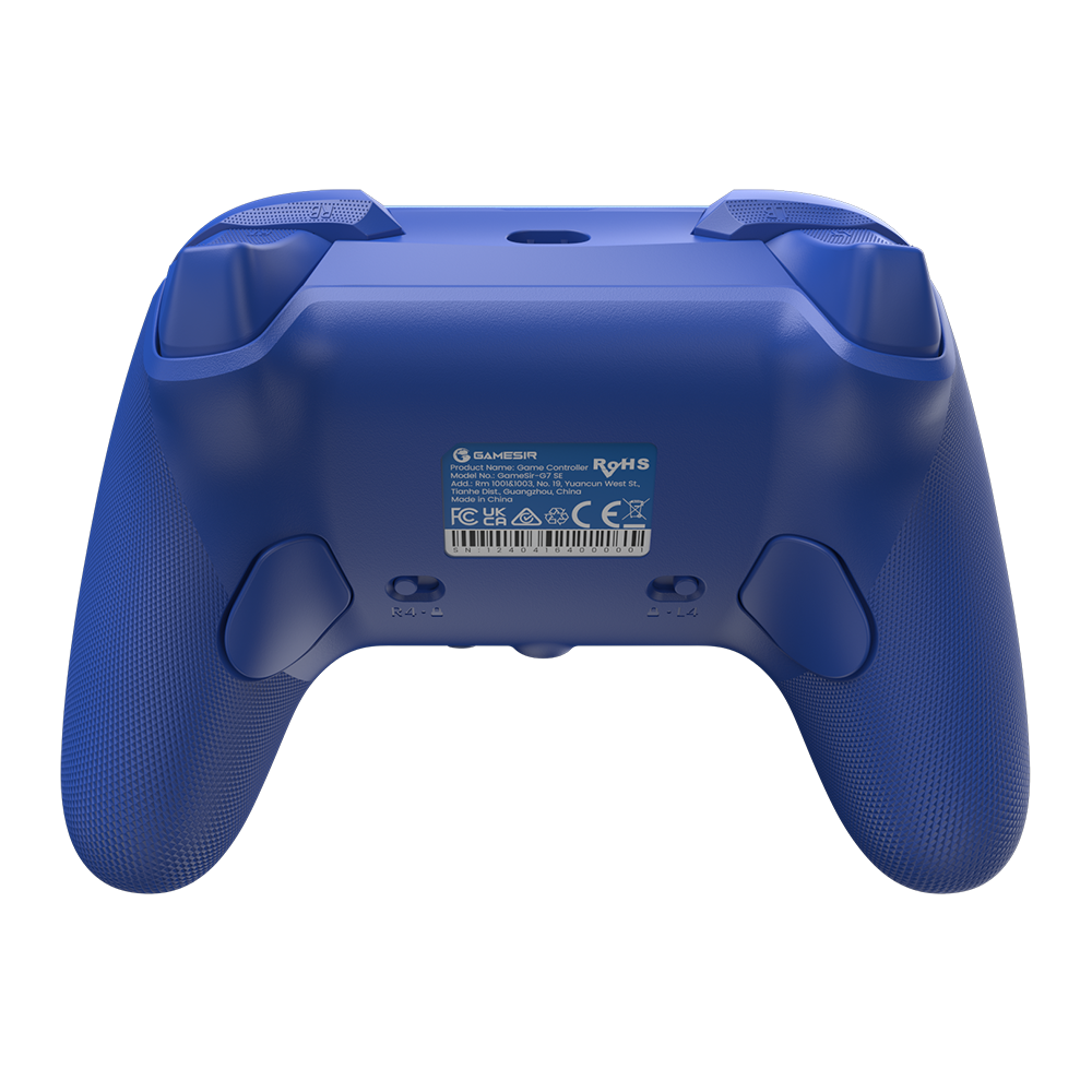 GameSir G7 SE Xbox wired controller in dynamic blue with anti-drift Hall Effect sticks and magnetic faceplate.
