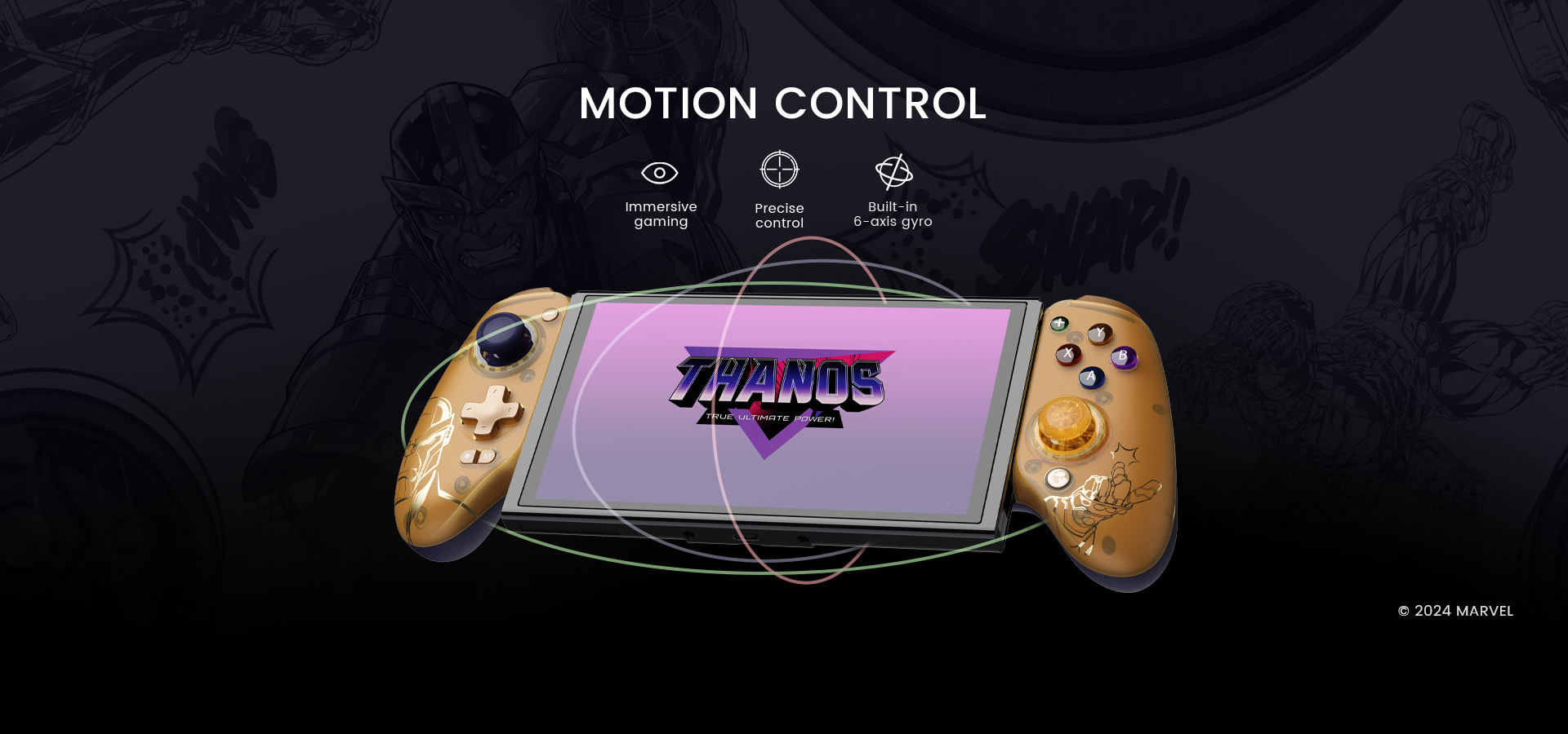 Motion control with built-in 6-axis gyroscope, allows for single-press wake-up with the Switch, offers immersive gaming and precise control