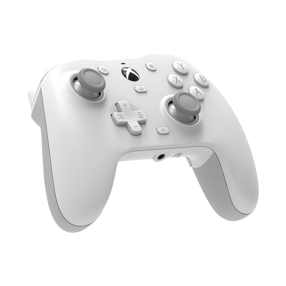 Xbox Wired Controller - White, GameSir G7 HE, featuring Hall Effect sticks and triggers.