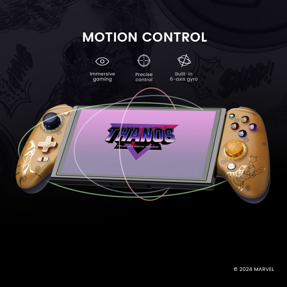 Motion control with built-in 6-axis gyroscope, allows for single-press wake-up with the Switch, offers immersive gaming and precise control