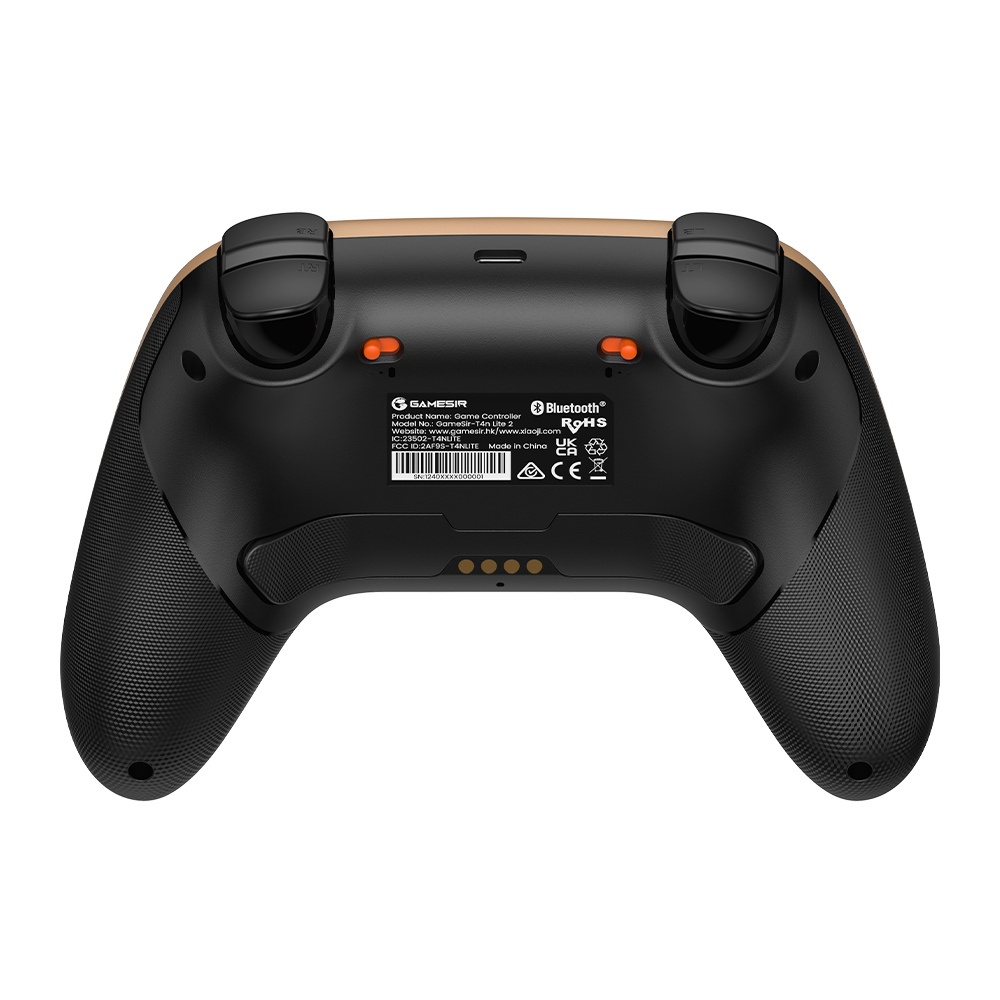 GameSir Nova 2 Lite wireless game controller rear view with ergonomic grips and trigger buttons designed for smooth, responsive gameplay