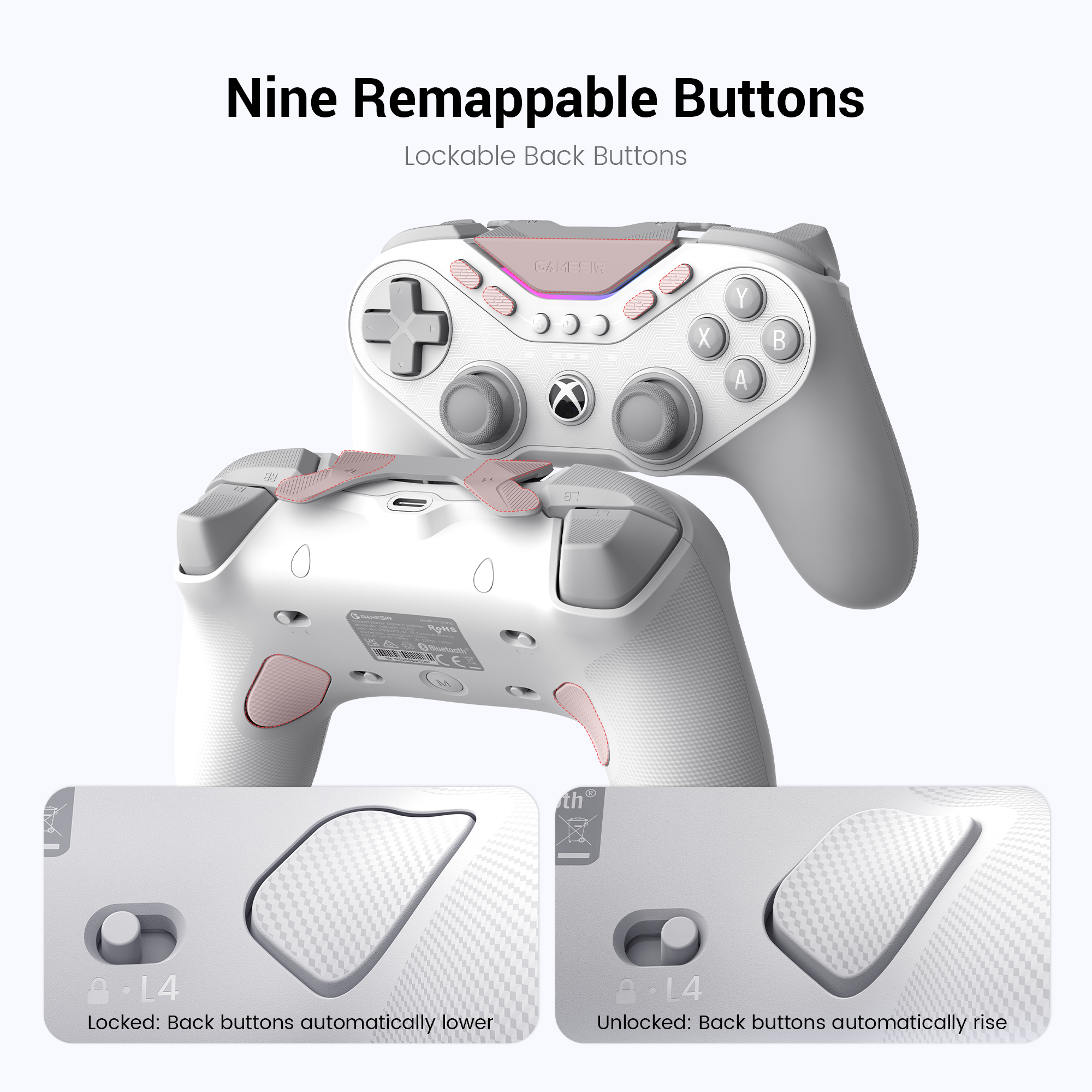 Customize settings via GameSir App on X5 Lite (*only available on Android devices)