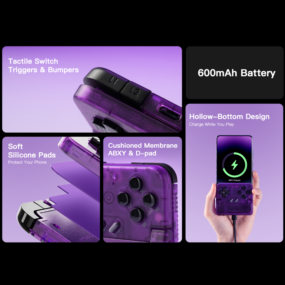 1. Hardware & Button MechanicsTactile Switch Triggers & Bumpers: The shoulder buttons (L1/L2, R1/R2) use tactile switches, providing a crisp, clicky response typical of modern controllers.Cushioned Membrane ABXY & D-pad: To maintain a 