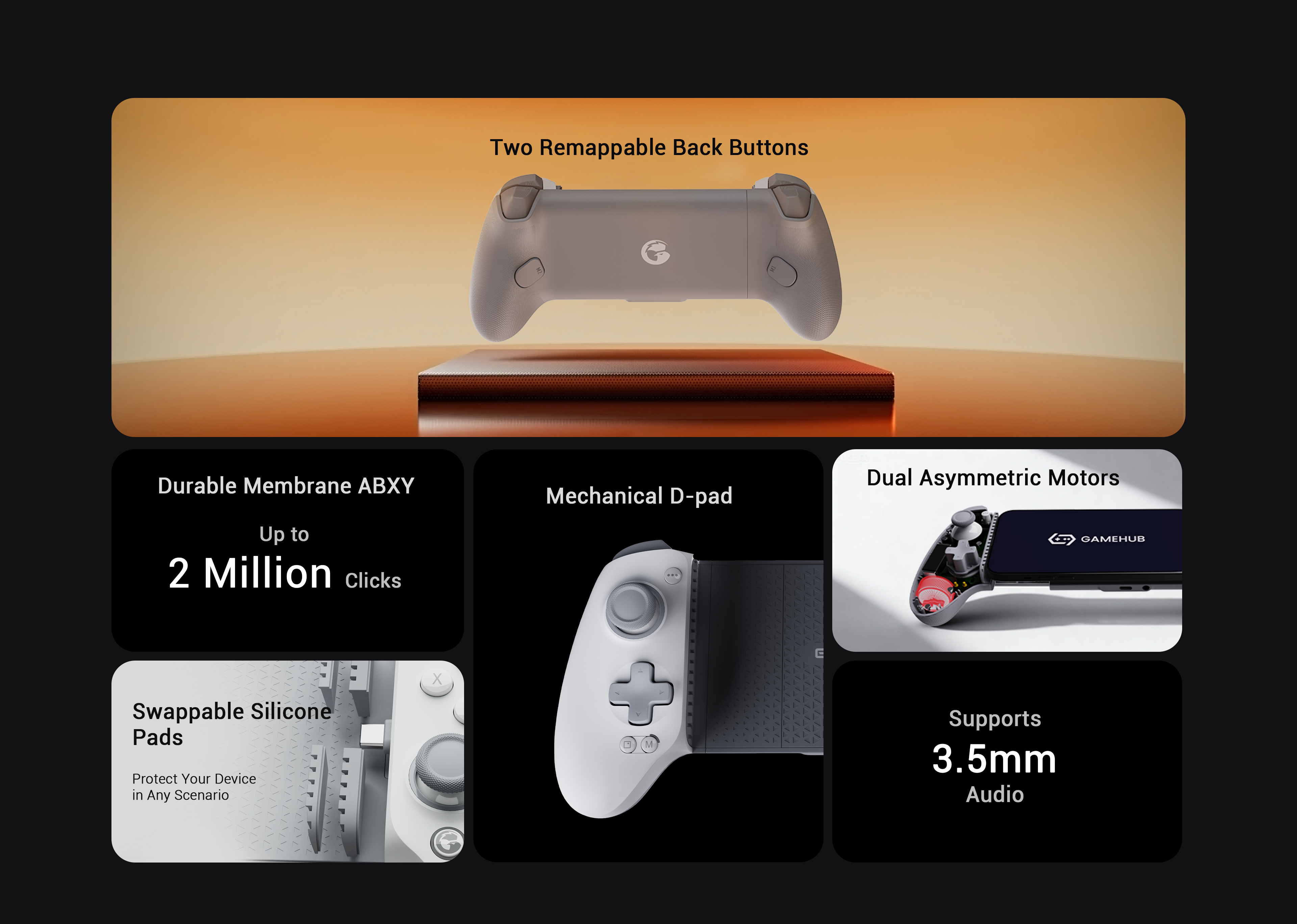 With multiple advanced features like magnetic faceplate, remapping on the fly, anti-slip textured surface, and more compatibility for devices with a big camera