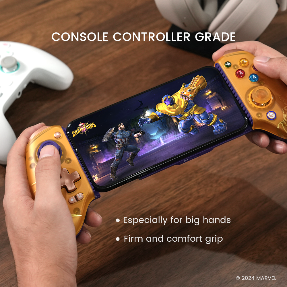 Console controller grade sicks and buttons for exceptional comfort, especially designed for big hands, bringing firm and comfortable grip