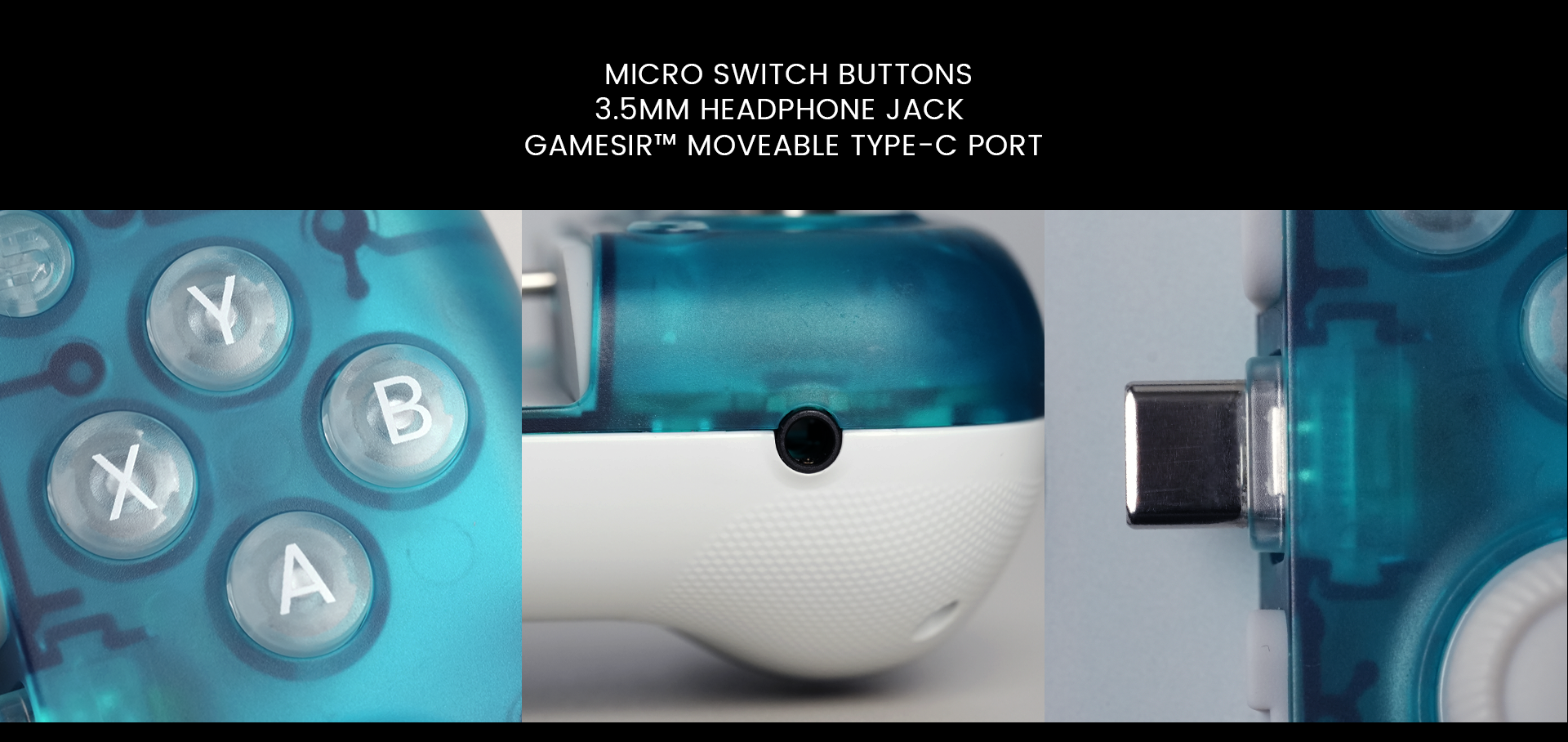 More advanced features like micro switch mechanical buttons, 3.5mm headphone jack, moveable Type-C port