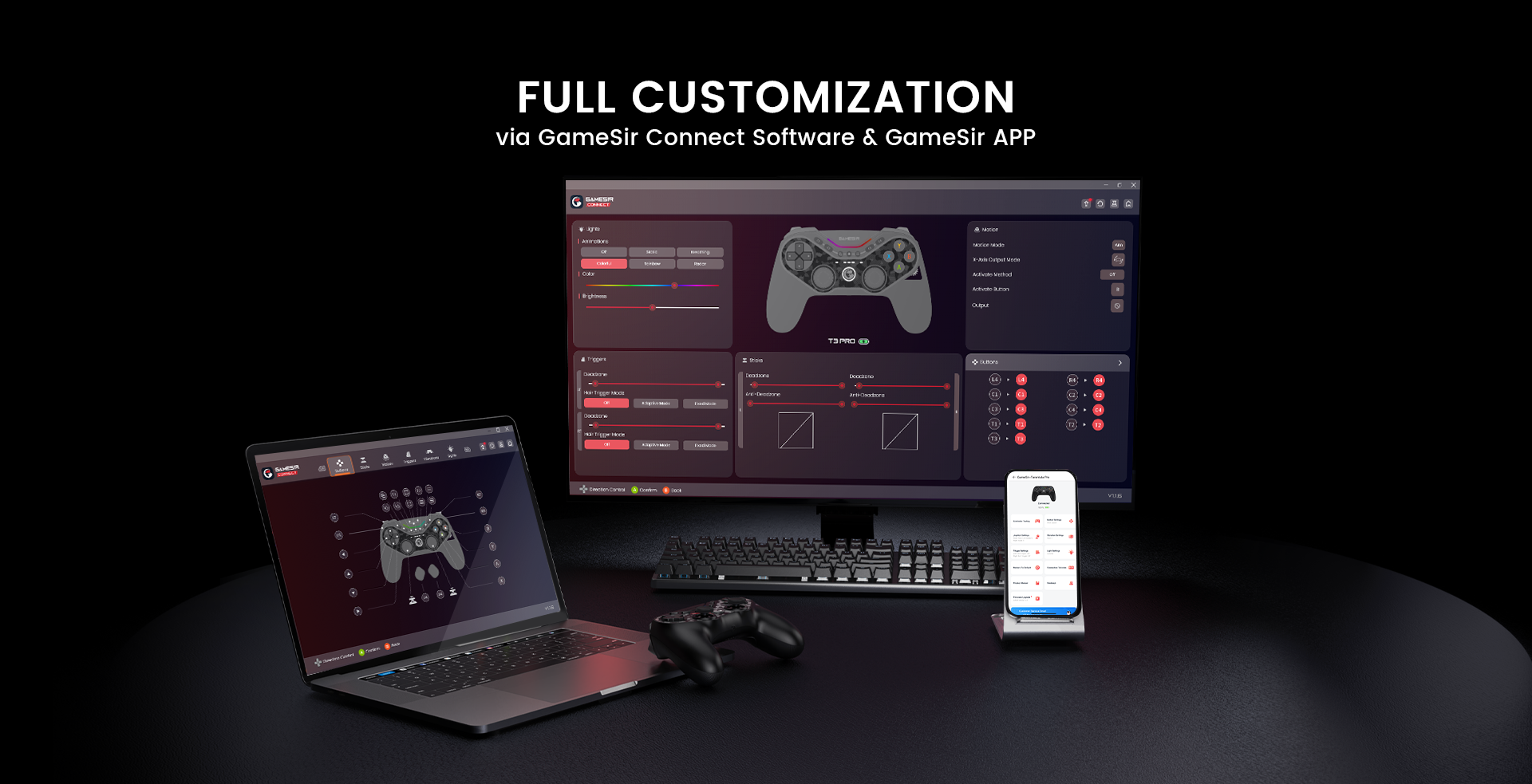 GameSir app for deadzone adjustment/vibration tuning with over-the-air firmware updates