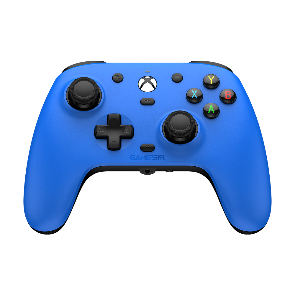 GameSir Magnetic Faceplate in blue fitted on Xbox-style G7 Pro series controller with ergonomic design and button layout