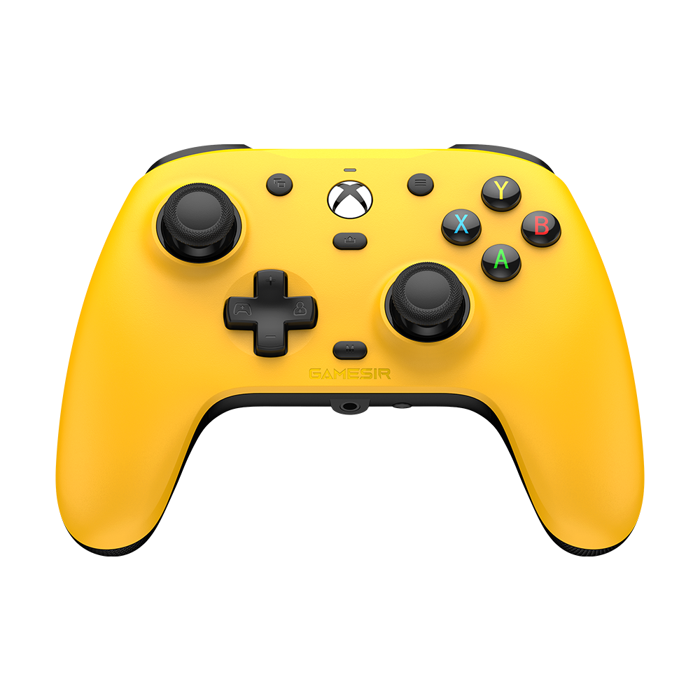 GameSir Magnetic Faceplate yellow controller for G7 Pro series with magnetic design and anti-friction thumbstick rings