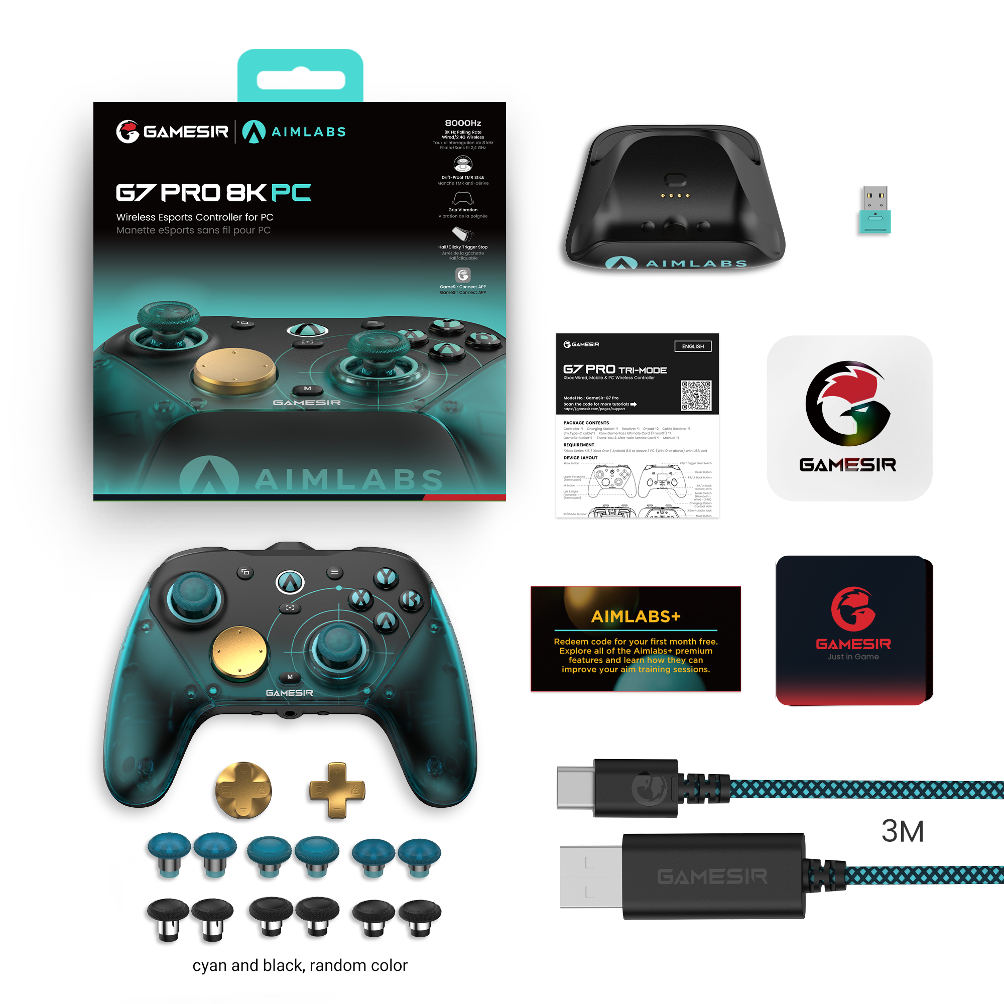 GameSir G7 Pro 8K PC wireless esports controller with 8K Hz polling and Aimlabs design