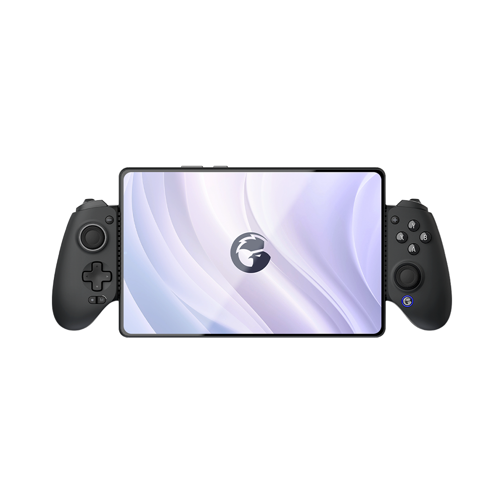 GameSir G8 Plus Bluetooth Mobile Controller for tablets with ergonomic grips in green and purple.