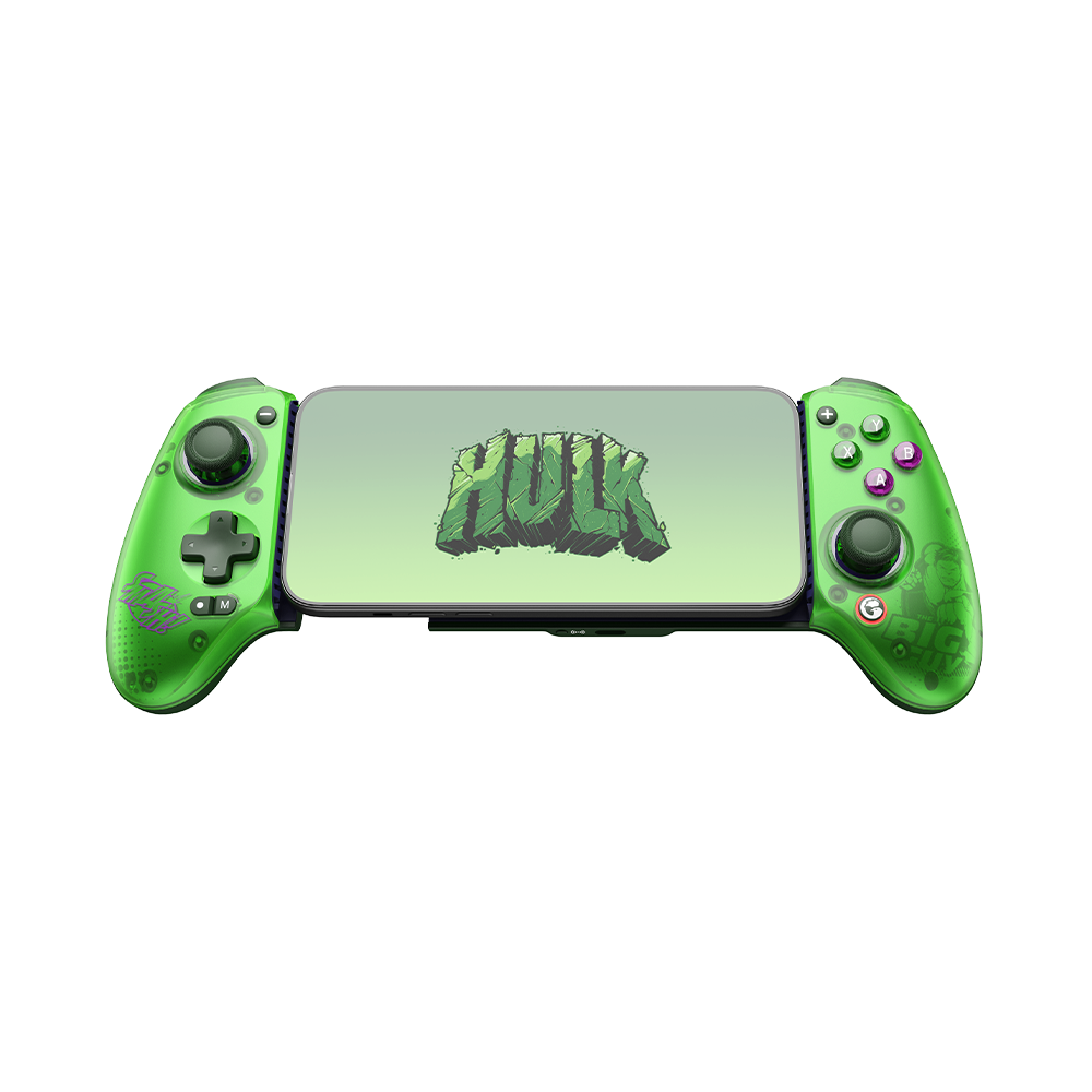 GameSir G8 Plus Hulk Edition Bluetooth Mobile Controller with green and purple design, compatible with Switch, iOS, Android, tablets, and PC.