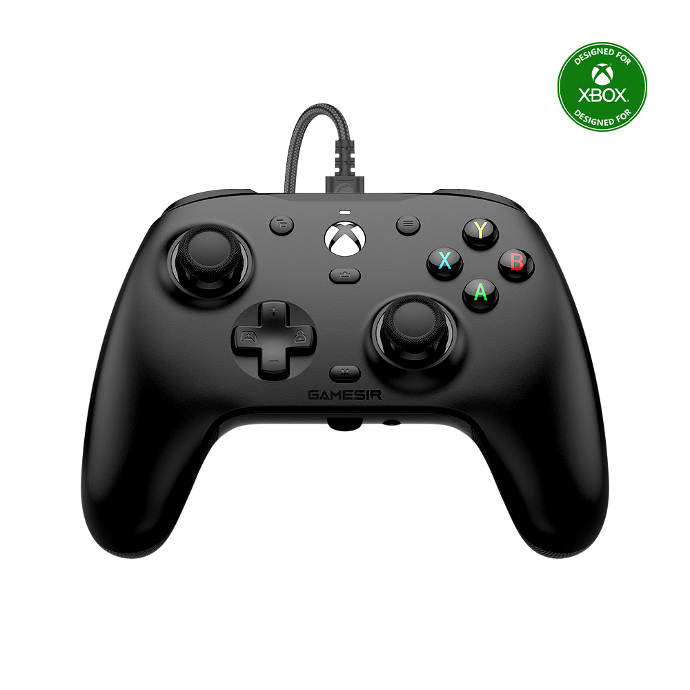 Xbox Wired Controller - White with Hall Effect sticks, e-sport micro switch buttons, and four rumble motors for immersive gaming.