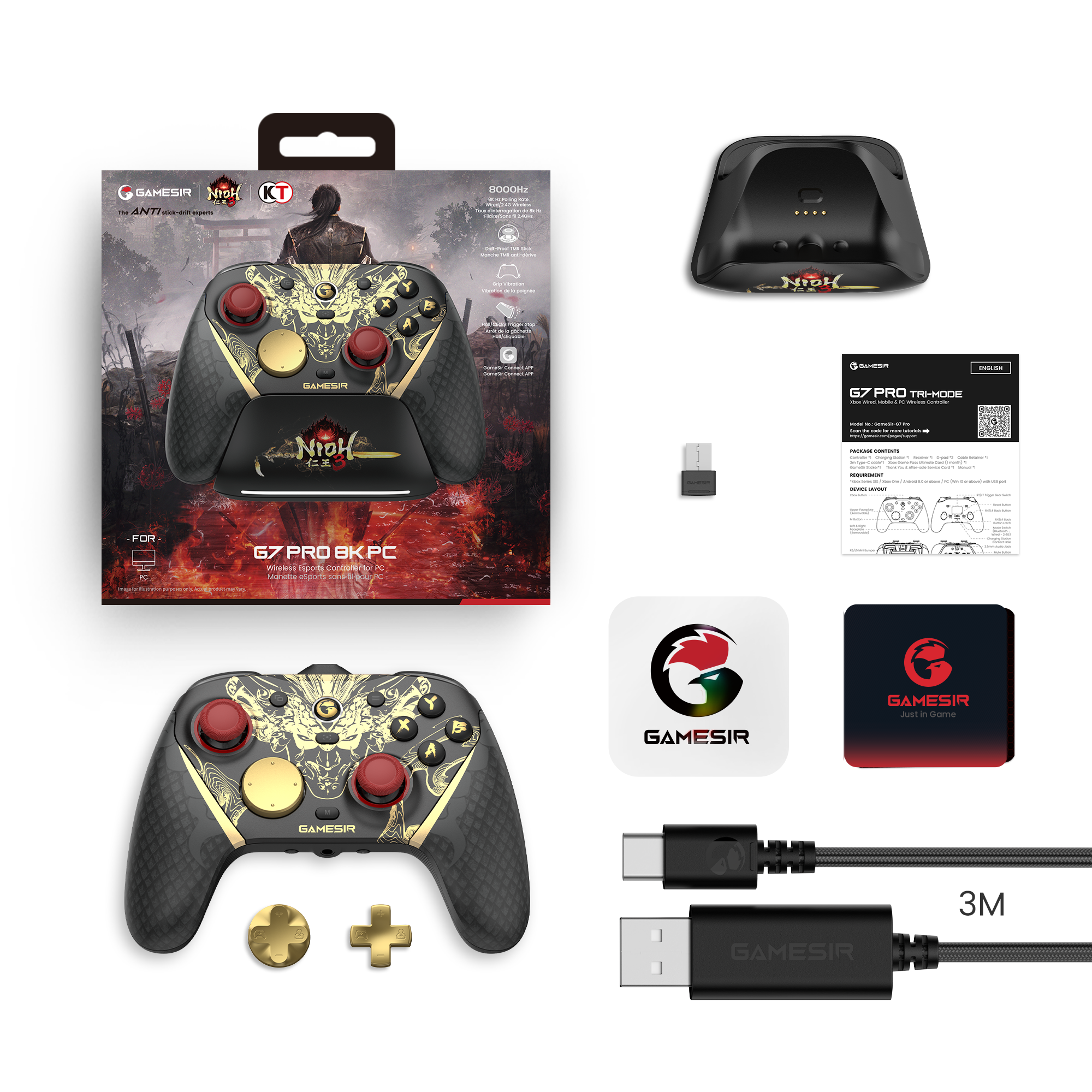 GameSir G7 Pro 8K PC wireless esports controller with Nioh 3 design for competitive PC gaming