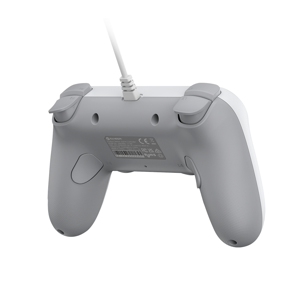 GameSir Tegenaria Lite Wired Symmetric Game Controller rear view, ergonomic design with mappable buttons.