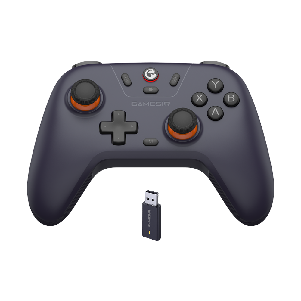 GameSir Nova Lite multiplatform wireless controller with Hall Effect sticks and analog triggers, black with orange accents